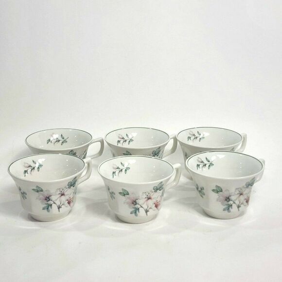 Set of 6 ADAMS Azalea  Ironstone Teacups England - Picture 3 of 11